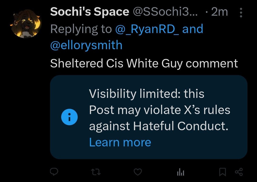 SSochi39145's tweet photo. @elonmusk Elon's Twitter is for the snowflakes https://t.co/67gO3soFZ4