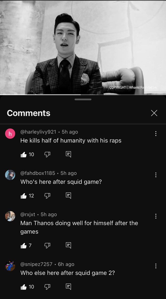 conejolunar91's tweet photo. Comments on T.O.P DOOM DADA MV ! People saying they came after watching Thanos in Squid Game 2 &amp; surprised he really is a rapper (&amp; a 🔥one at that!) 

T.O.P BACK IN THE GAME
#ChoiSeunghyunForSquidGame
#TeamThanos #SquidGame2 

Link: https://t.co/20XOLjXJXF https://t.co/j1p6Qggvr4