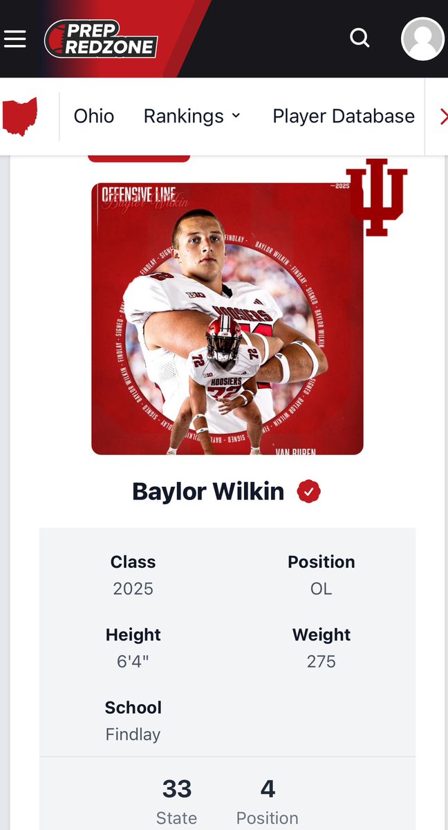 Brandon Wilkin (@brandonwilkin00) on Twitter photo Congrats <a href="/BaylorWilkin/">Baylor Wilkin</a> on being 4th ranked O-lineman in Ohio!!!
W/ <a href="/PrepRedzoneOH/">Prep Redzone Ohio</a> <a href="/OHSAASports/">OHSAA Sports</a> <a href="/247Sports/">247Sports</a> @On3Recruits <a href="/On3sports/">On3</a> <a href="/Rivals/">Rivals</a> <a href="/AllenTrieu/">Allen Trieu</a> <a href="/TomLoy247/">Tom Loy</a> <a href="/247Hudson/">Hudson Standish</a> <a href="/Andrew_Ivins/">Andrew Ivins</a> <a href="/On3Keith/">Keith Niebuhr</a> <a href="/RivalsFriedman/">Adam Friedman</a> <a href="/Bdrumm_Rivals/">Brandon Drumm</a> <a href="/CigsInsidePod/">Cigs Inside: An Indiana Football Podcast</a> <a href="/Hoosier_Huddle/">Hoosier Huddle</a> <a href="/MB_Weaver/">Matthew Weaver</a> Congrats <a href="/BaylorWilkin/">Baylor Wilkin</a> on being 4th ranked O-lineman in Ohio!!!
W/ <a href="/PrepRedzoneOH/">Prep Redzone Ohio</a> <a href="/OHSAASports/">OHSAA Sports</a> <a href="/247Sports/">247Sports</a> @On3Recruits <a href="/On3sports/">On3</a> <a href="/Rivals/">Rivals</a> <a href="/AllenTrieu/">Allen Trieu</a> <a href="/TomLoy247/">Tom Loy</a> <a href="/247Hudson/">Hudson Standish</a> <a href="/Andrew_Ivins/">Andrew Ivins</a> <a href="/On3Keith/">Keith Niebuhr</a> <a href="/RivalsFriedman/">Adam Friedman</a> <a href="/Bdrumm_Rivals/">Brandon Drumm</a> <a href="/CigsInsidePod/">Cigs Inside: An Indiana Football Podcast</a> <a href="/Hoosier_Huddle/">Hoosier Huddle</a> <a href="/MB_Weaver/">Matthew Weaver</a>