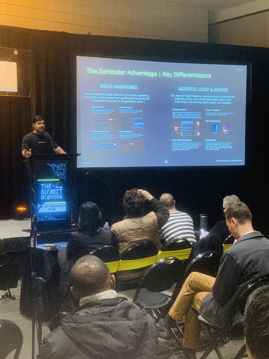 zencoderai's tweet image. What a ride! 🚀 We wrapped up 2024 at #AISummitNYC, earning Runner-Up and connecting with incredible innovators. Thanks for stopping by Booth 518!
2025 is calling – see our event calendar hubs.la/Q030Lknl0. Let’s build the future of AI together! 💡✨
#Zencoder #AIinCoding