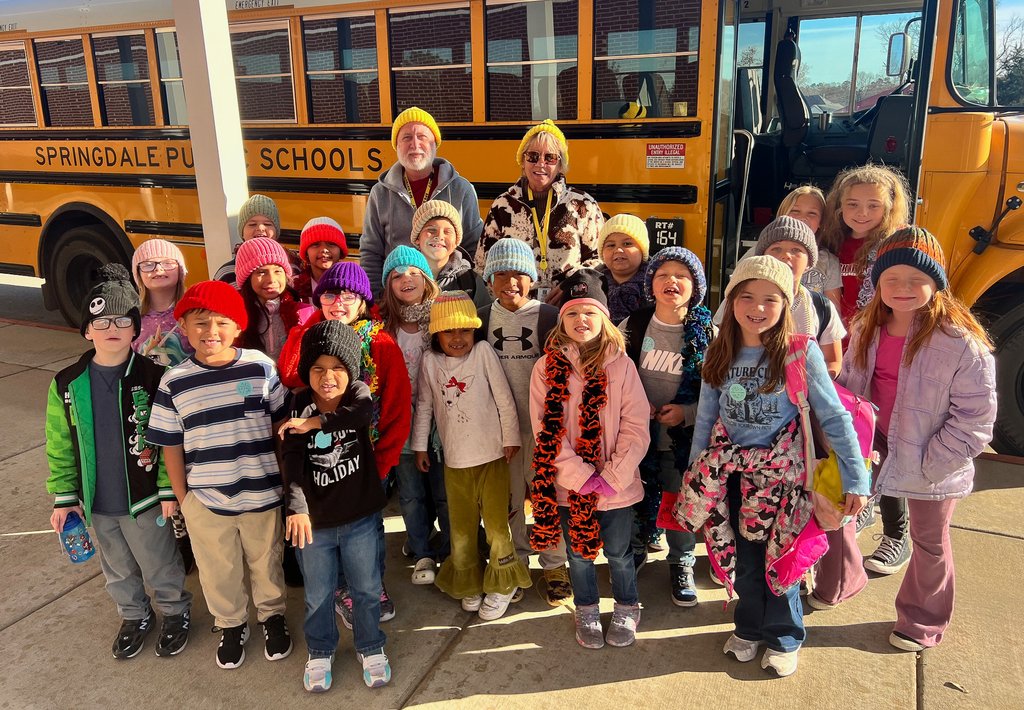 sdaleschools's tweet photo. Today we’re celebrating Gail Gardener, a Sonora Elementary bus driver with a heart as big as her talent. Gail hand-knitted hats for every child on her bus (AND her husband's bus!), spreading warmth—both inside and out—to the riders. 💖

 #SpringdaleFamily https://t.co/0n0bEcxXC4