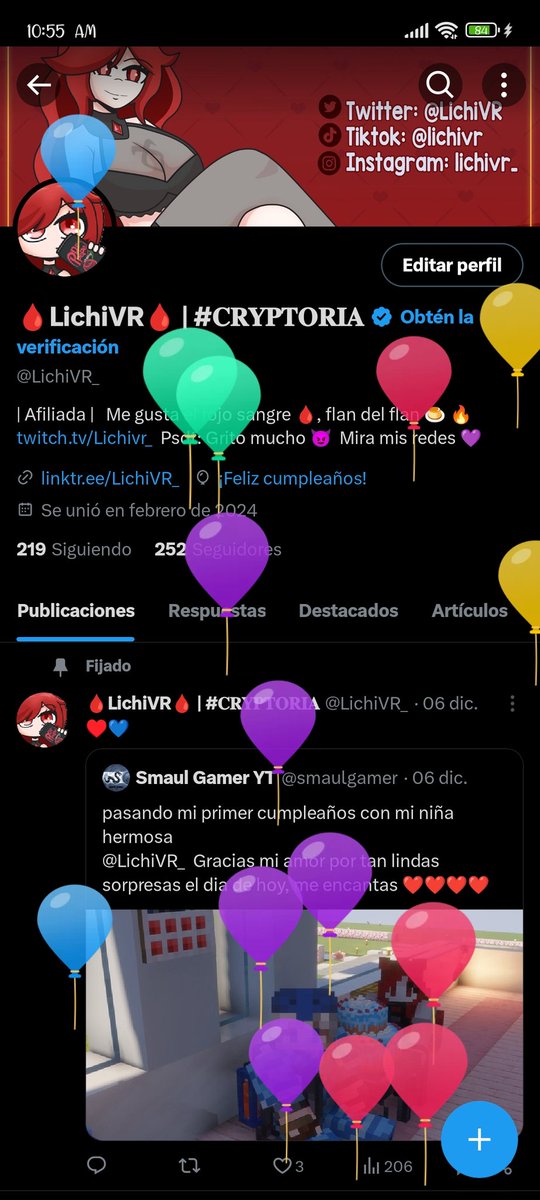 Globitooooos  wiiiii 🥰 🎈
Iniciamos la mañana con pancakes 🥞🥳

Mi primer cumpleaños con <a href="/smaulgamer/">Smaul Gamer YT</a> ♥️ 
Gracias por el desayuno mi amor, Te amo♥️💙