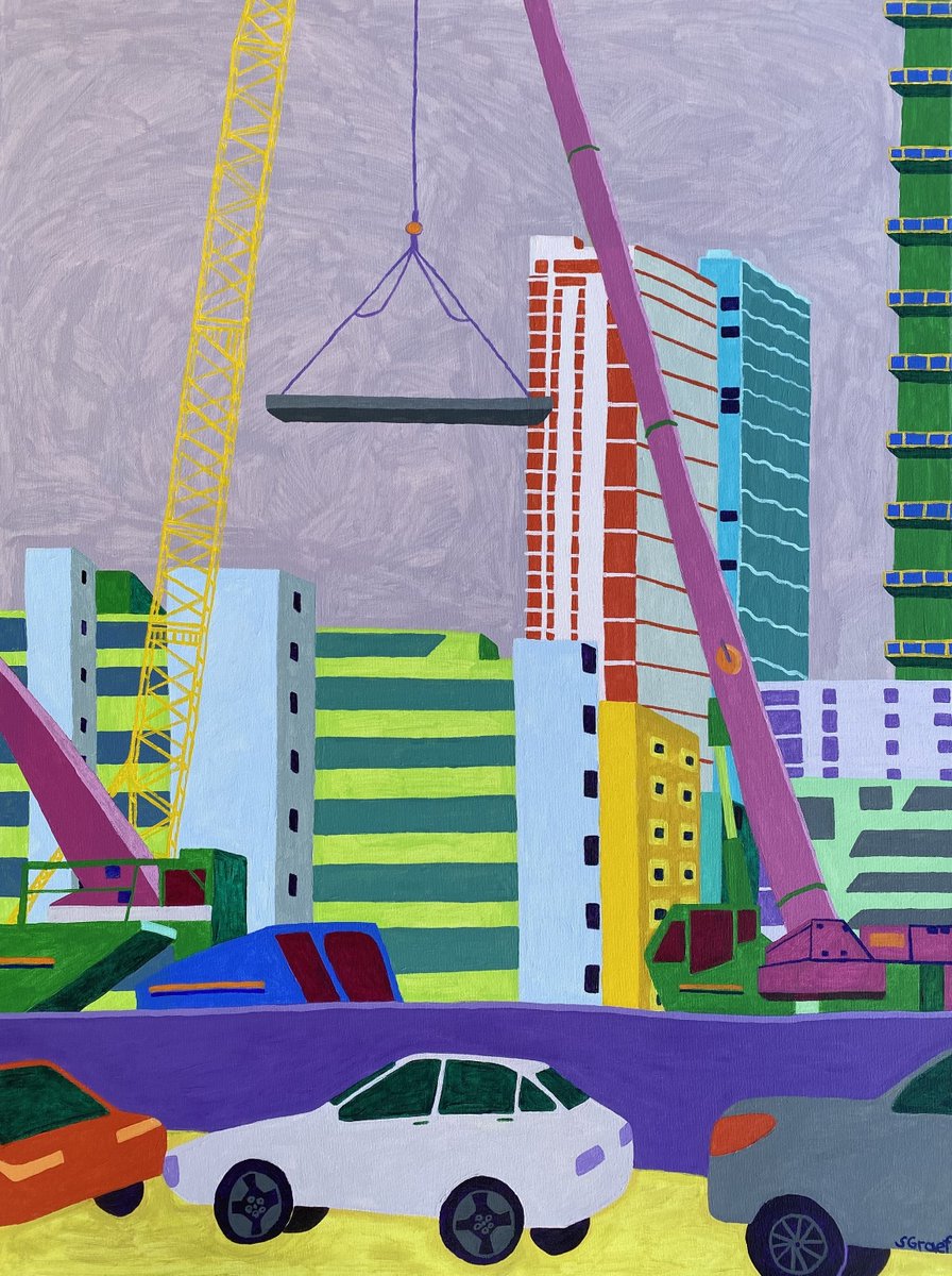 GraefArt's tweet photo. A painting called Construction Site, 40 x 30 inches.
#architecture #urbanlandscape #cityscape #constructionwork #buildings #Miami #contemporarylandscape #modernpainting #colorfullandscape https://t.co/eHlikFWWXS
