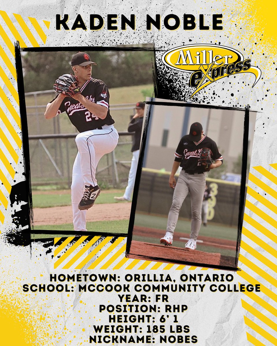 🚨ROSTER ANNOUNCEMENT🚨
We have signed RHP Kaden Noble to our roster for the 2025 season. The 6’1 righty is from Orillia, Ontario &amp; joins us from McCook CC. Welcome to Moose Jaw, Nobes!
#baseball #wcbl #millerexpress #millerexpressbaseball <a href="/Nobess24/">Kaden Noble</a> <a href="/wcbleague/">The WCBL</a> <a href="/MCCBaseba11/">McCook CC Baseball</a>