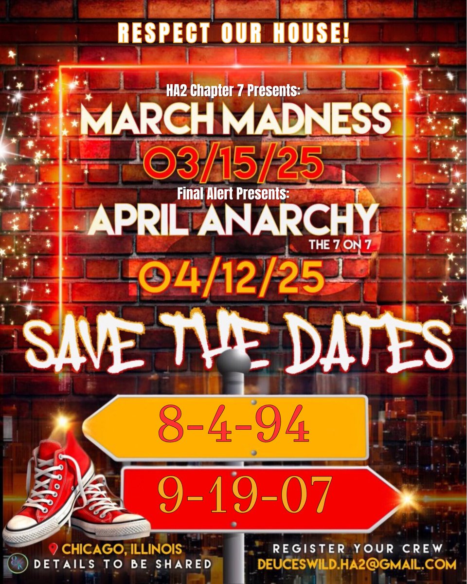 CallMe_CJ2's tweet photo. Respect Our House! 💛❤️🏠 Register your teams today for House Arrest 2 Chapter 7 Presents March Madness 3/15/25 &amp; Final Alert Dance Team Presents April Anarchy (7 vs 7) 4/12/25 ‼️ Drop your emails for registration information or email us at deuceswild.ha2@gmail.com https://t.co/i51dmoIgf4