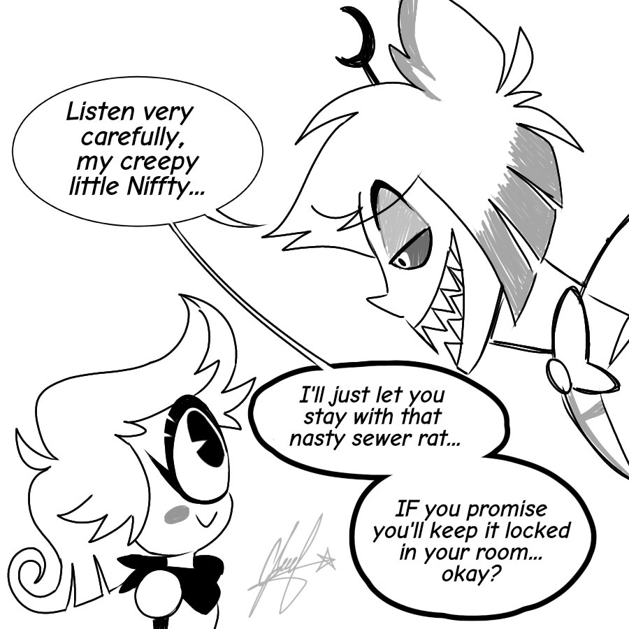 SpiderMortal's tweet photo. 🐞🏨🐞

Looks like Niffty finally got her Bad Boy 😉

(Part 2/2 English version )

#HazbinHotel #HazbinHotelFanart #HazbinHotelNiffty #Niffty #HazbinHotelVaggie #Vaggie #HazbinHotelCharlie  #CharlieMorningstar #Alastor #HazbinHotelAlastor #Oc #OcDemon  #digitalart https://t.co/mKGIPz3qHQ