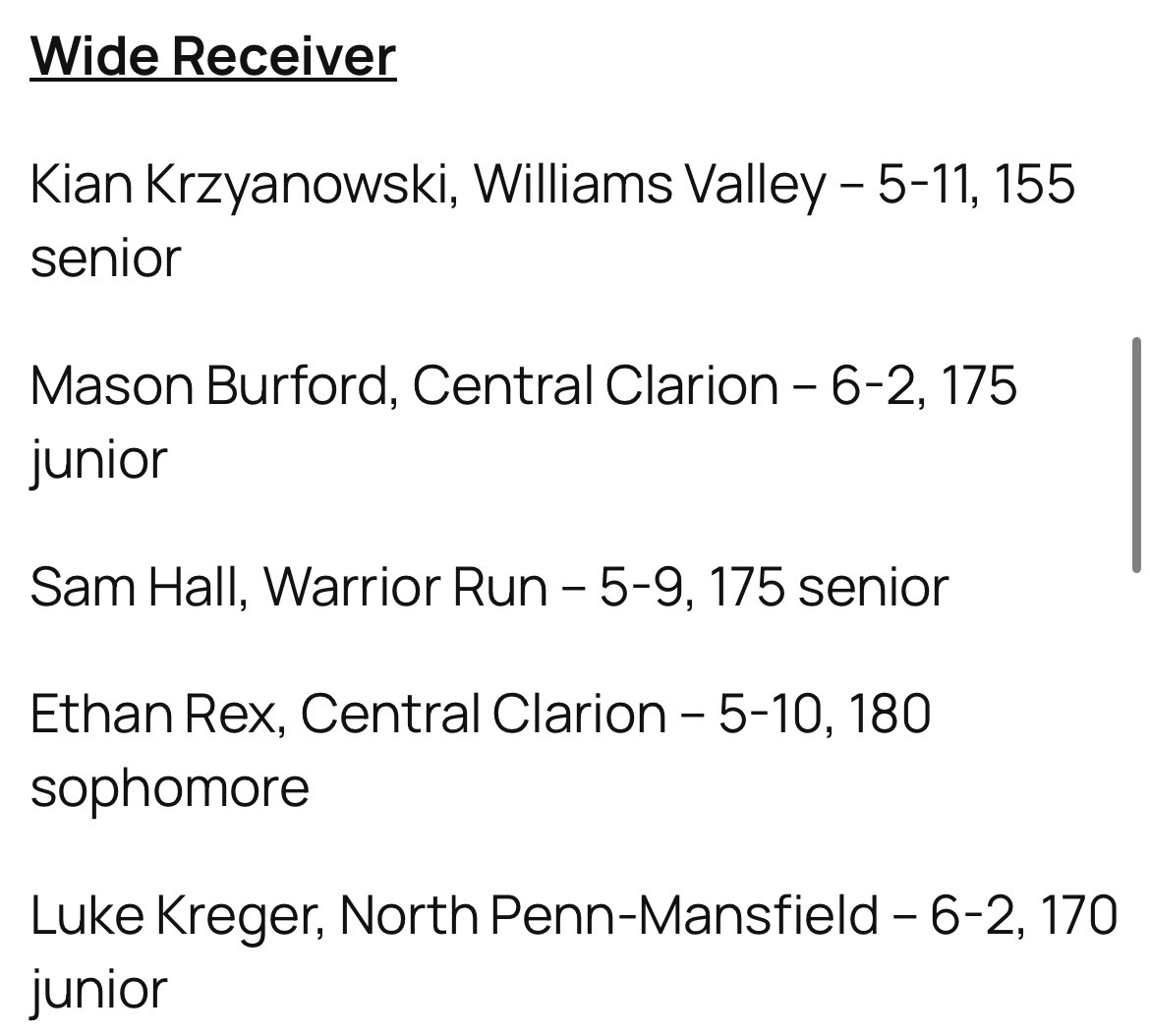 Mason Burford (@burford_mason) on Twitter photo Received my second all state selection at wide receiver. <a href="/CentralClarion/">Central Clarion Wildcats</a> <a href="/PAPrepsRivals/">PA Preps</a> <a href="/PAPrepsRivals/">PA Preps</a> <a href="/PaFootballNews/">Pennsylvania Football News</a> #2026 Received my second all state selection at wide receiver. <a href="/CentralClarion/">Central Clarion Wildcats</a> <a href="/PAPrepsRivals/">PA Preps</a> <a href="/PAPrepsRivals/">PA Preps</a> <a href="/PaFootballNews/">Pennsylvania Football News</a> #2026