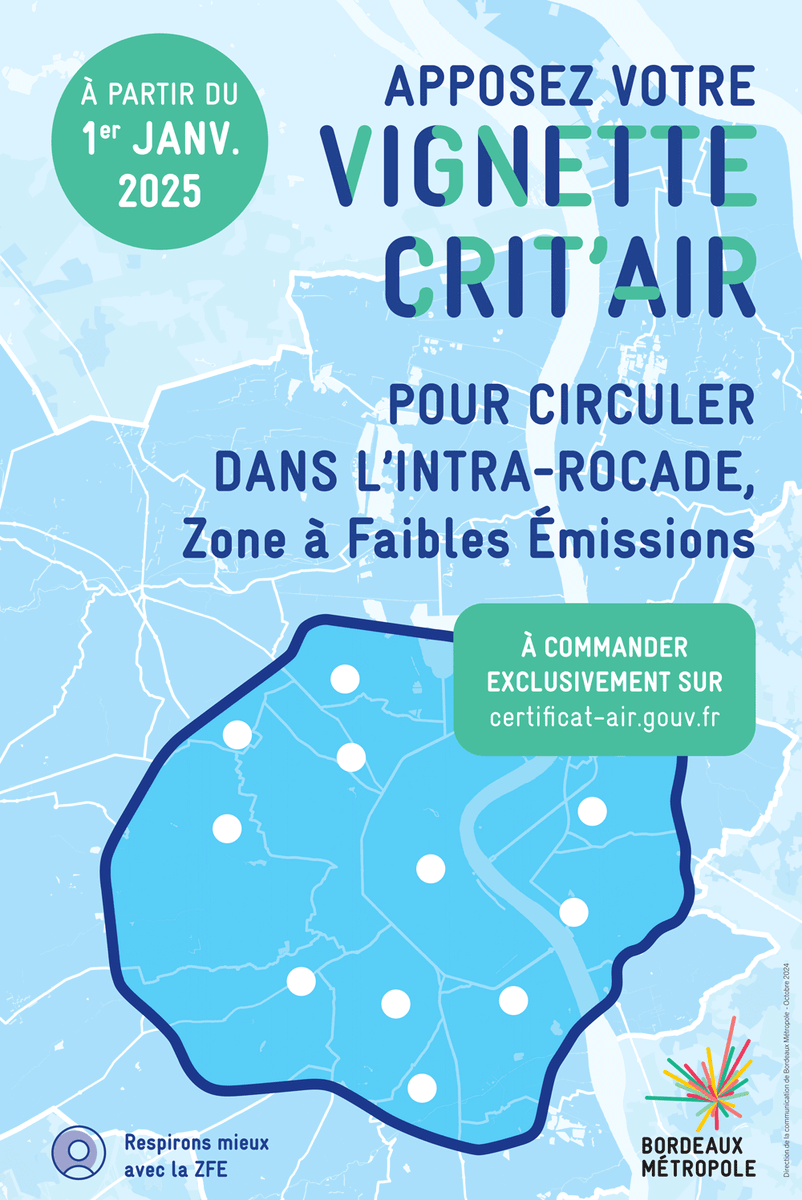 CirculationBxM's tweet image. Essentiel pour entrer dans la #ZFE de @BxMetro à partir du 1er janvier 2025, n'oubliez pas de commander votre vignette #Crit’Air !

📁 Vous pouvez la télécharger ici : certificat-air.gouv.fr 
💶 Le coût est de 3,77€/véhicule.

🌐 Plus d'infos 👇️
fcld.ly/toutsavoirsurl…