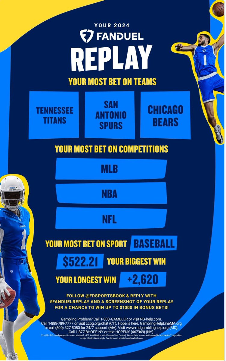 Carm1793's tweet photo. @FDSportsbook #FanDuelReplay https://t.co/m6Xbf57xis