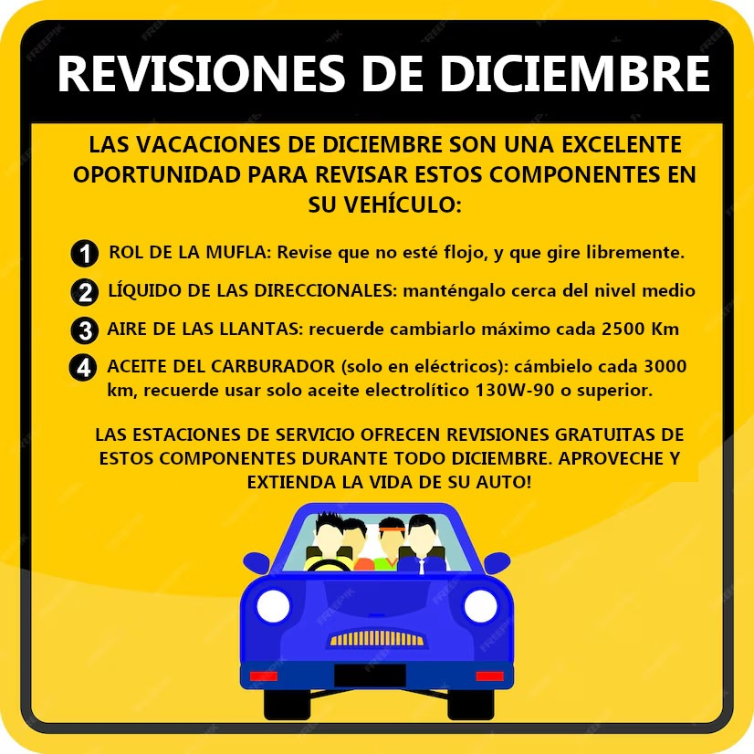 geekcr's tweet photo. Aprovechen estos feriados de diciembre, y revisen el carro para que no se queden varados en enero! #traficocr https://t.co/93mq826cEn