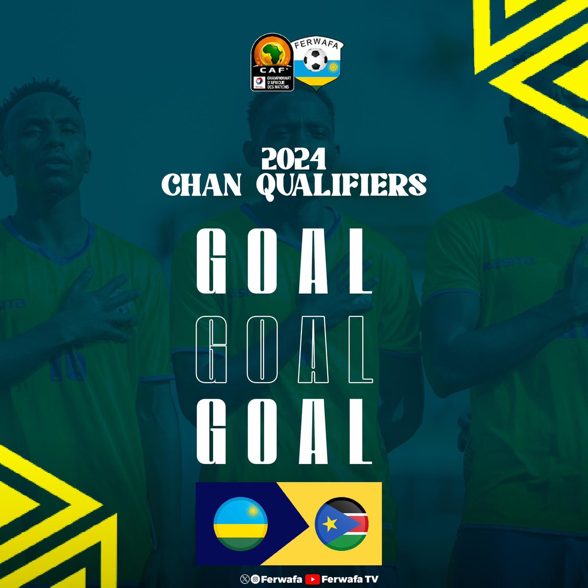 FERWAFA's tweet photo. 33,
MUGISHA D.

Rwanda 1-0 SSD

#RWASSD
#CHANQ2024
🇷🇼🇷🇼🇷🇼🇷🇼🇷🇼🇷🇼 https://t.co/lXoi3ZzTq4