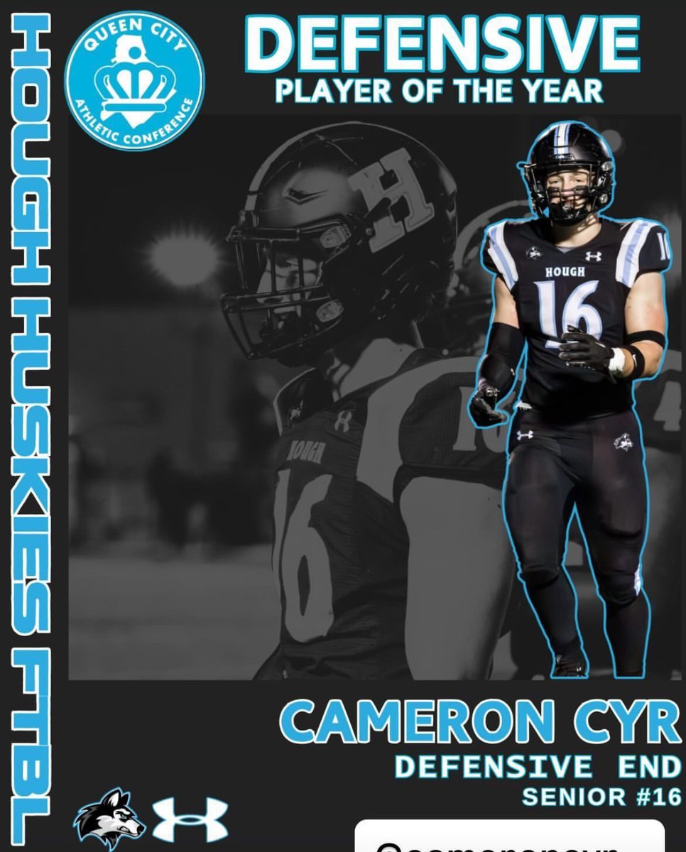 Cam Cyr (@cameroncyr_) on Twitter photo I am honored to be named the Queen City Athletic Conference Defensive Player of the Year! Thank you to my coaches and teammates who have supported me the last 4 years. <a href="/SC_DBGROUP/">SC DB's</a> <a href="/DeShawnBaker6/">Bakerboy21</a> <a href="/coachswill58/">Steven Williams</a> <a href="/HoughFB/">Hough Football</a> I am honored to be named the Queen City Athletic Conference Defensive Player of the Year! Thank you to my coaches and teammates who have supported me the last 4 years. <a href="/SC_DBGROUP/">SC DB's</a> <a href="/DeShawnBaker6/">Bakerboy21</a> <a href="/coachswill58/">Steven Williams</a> <a href="/HoughFB/">Hough Football</a>