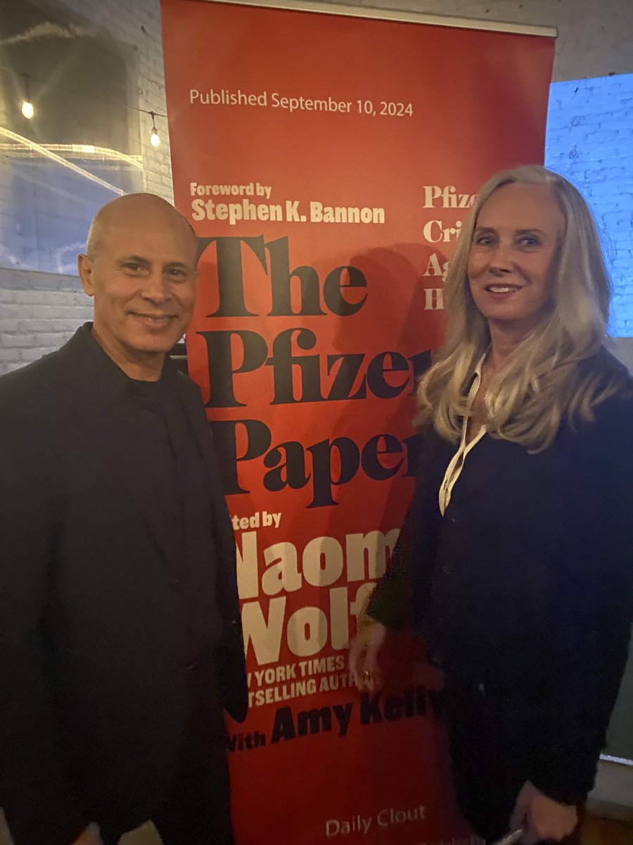 naomirwolf's tweet photo. Going through my phone and the high points of 2024: publication party for #ThePfizerPapers, Nov, PiCh Restaurant, Brooklyn NY. Ora Nadrich, editor Hector Carosso, volunteer Loree Britt, and of course co-editor ⁦@ak_america⁩, known as the Amazing Amy Kelly. https://t.co/lF7jACUtUI
