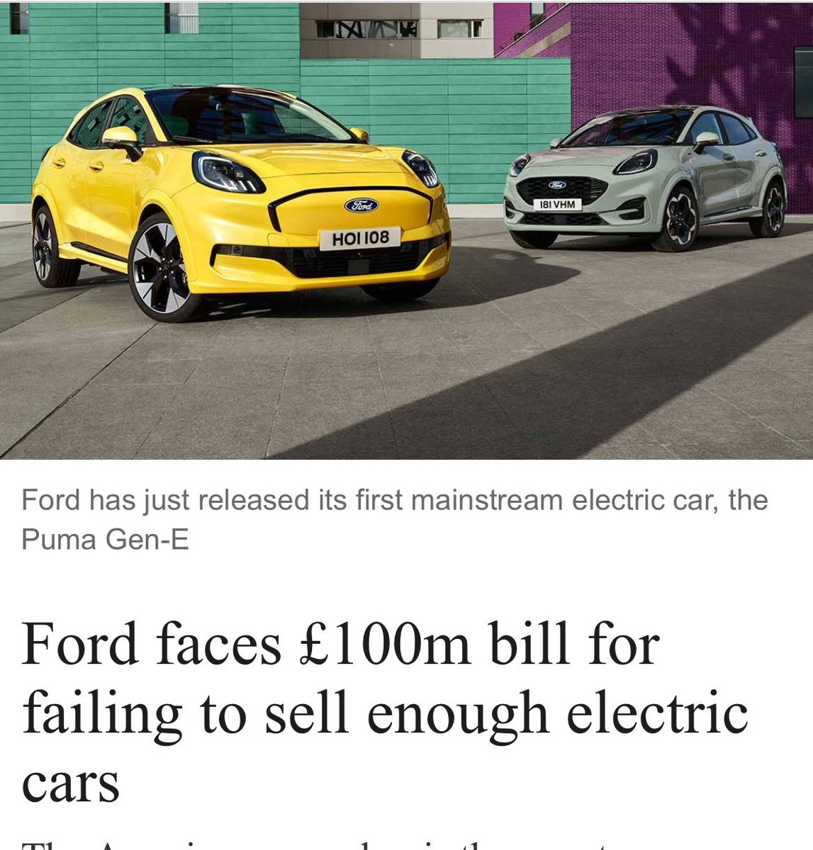 LeilaniDowding's tweet image. People don’t want electric cars now matter how much they try to force them on us.  The customer is going to have to pay for the fines to keep car manufacturers afloat because of interference and the #NetZeroScam… thetimes.com/business-money…