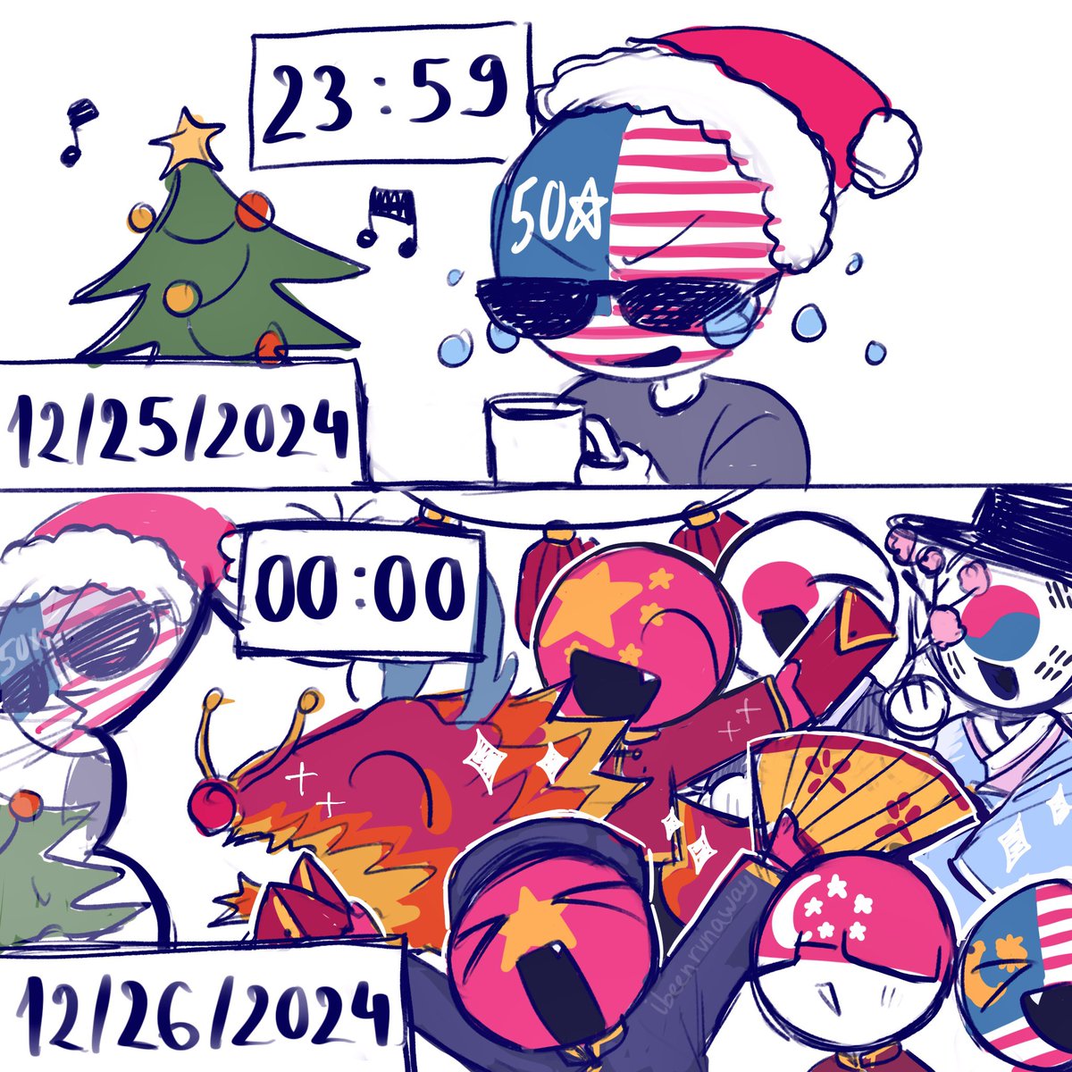 ibeenrunaway's tweet photo. 🎄 🧧 ✨

#CountryHumans https://t.co/UUKmutxVI6