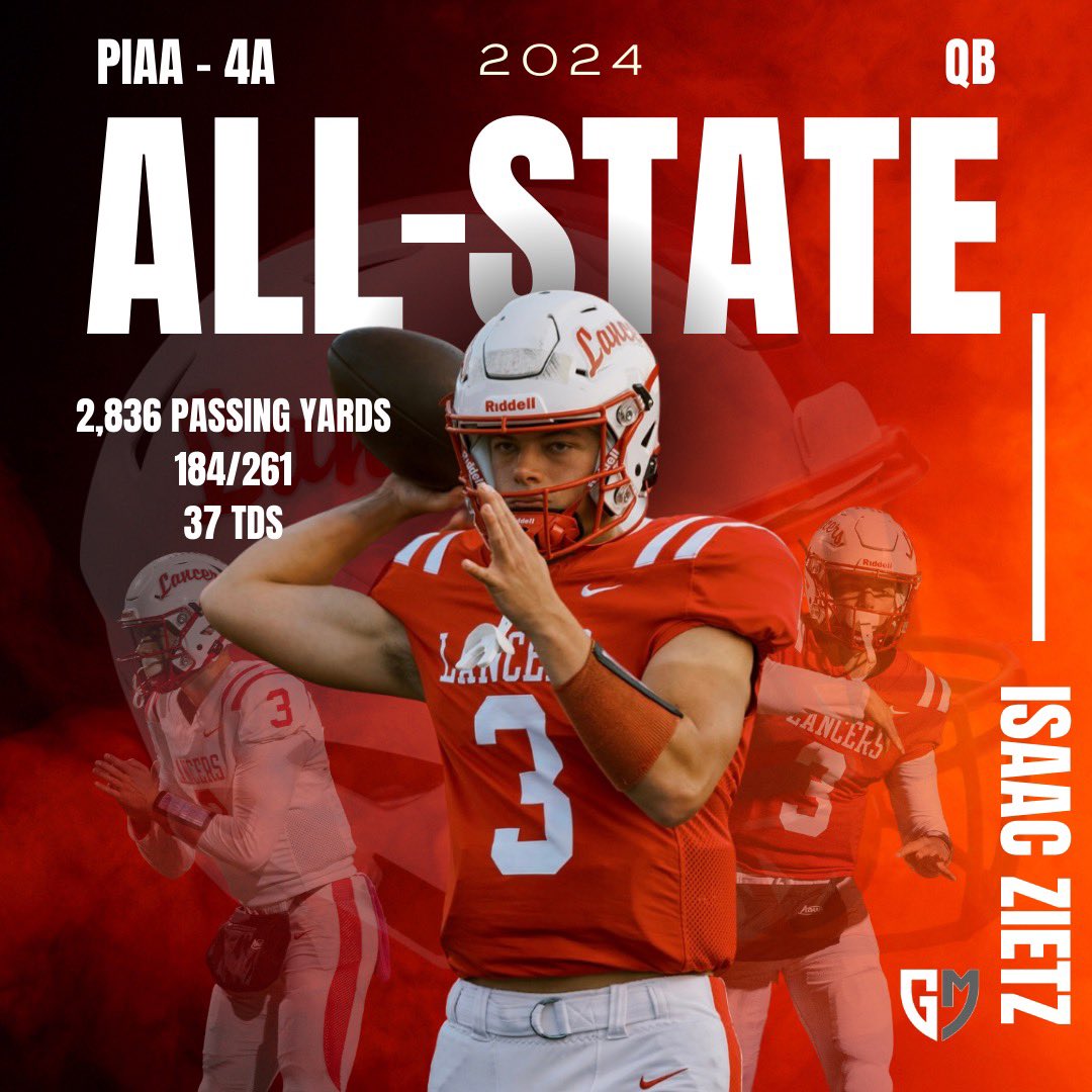 ETNreisenweber's tweet photo. Big congrats to Isaac and Jacob Zietz of General McLane as they made the Pennsylvania Sports Writers Class 4A football all-state team! Isaac is a record-breaking quarterback and Jacob is a record-breaking wide receiver! @GM_Athletics @GMFootball_ https://t.co/HjDoWtTikI