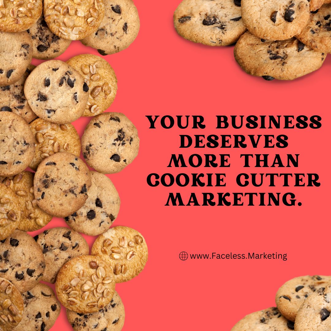 Your business deserves more that cookie cutter marketing. At Faceless Marketing, we provide tailored solutions to meet your unique goals. Ready to get started?
faceless.marketing 
#Marketing #Business #Advertising #Brand