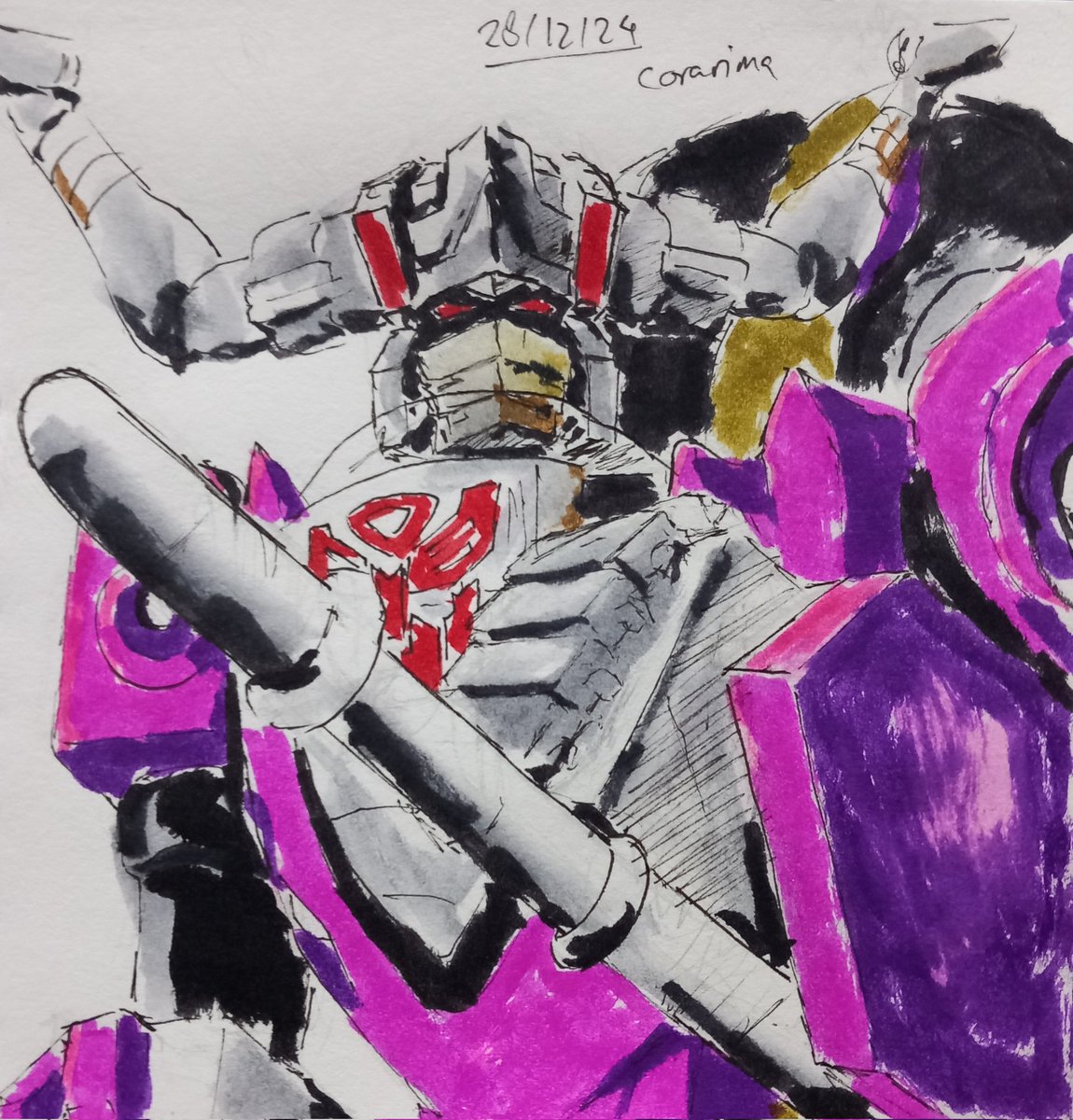 Corarima1's tweet image. Daily 30 minute sketch: Sideways 

#TransformersArmada #rkgk