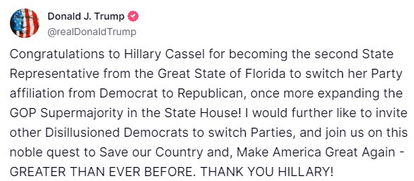 Make no mistake Florida leads the way! 

If <a href="/TheDemocrats/">Democrats</a> have left you with your failed radical agenda. You can join us to save the Country!

It’s why in Florida Republicans now have a 1.15 million voter advantage