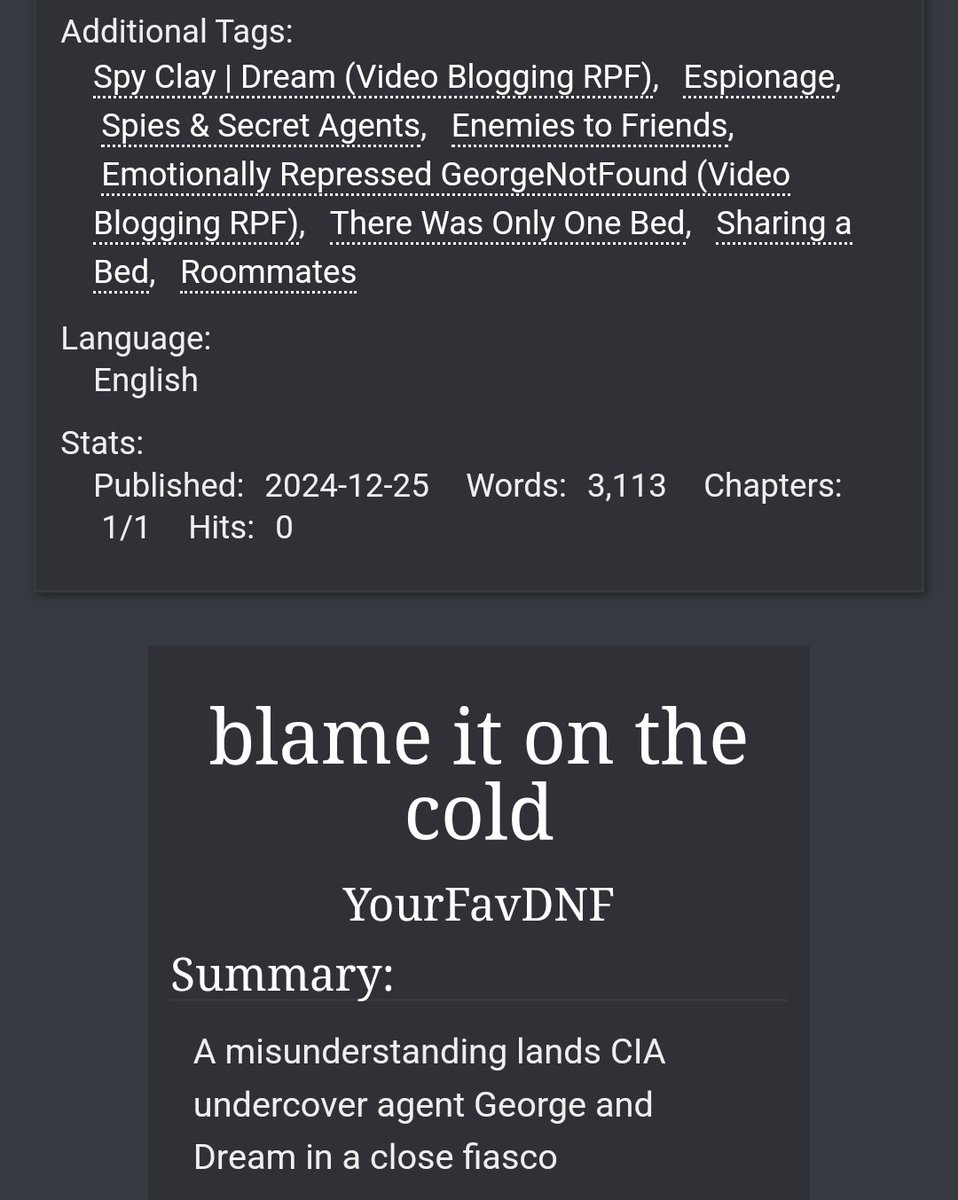 IM BACK once again wishing everybody a very late very happy holidays!!
This work was written for the #dttwtsecretsanta24 hosted by <a href="/feetnotfound/">alyssa!! 🍉</a>  and dedicated to the talented <a href="/dwtdog/">cadence ❀⋆˙⋆</a> !! Hope you enjoy <3

archiveofourown.org/works/61738546