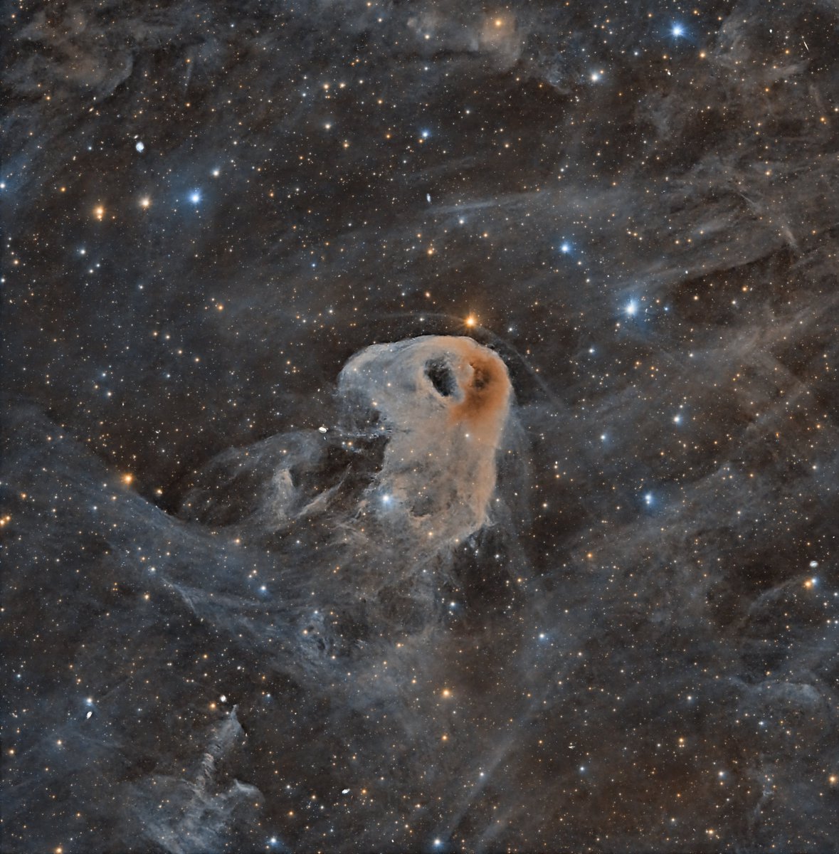 Hello Everyone, here is my latest capture - the Baby Eagle Nebula (LBN 777).  It's a faint reflection nebula located in the constellation Taurus.

Celestron RASA telescope
ZWO ASI533MC color camera
Antlia L-Filter
Starfront Observatories in Texas.