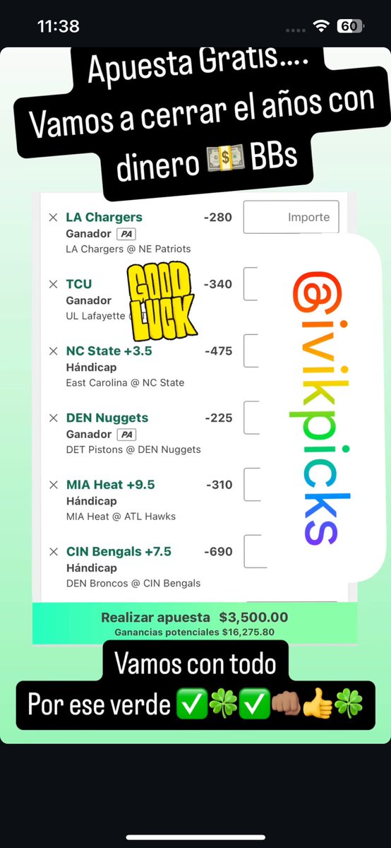 IvikPicks's tweet image. Está para hoy señores están no se pierde 
#parlay#apuestasdeportivas