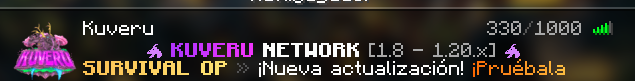 KuveruNetwork's tweet photo. ¡YA SOMOS 300 JUGADORES! ❤️

Otra barrera superada, todo gracias a vosotros. Muchisimas gracias a todos y todas las personas que juegan en el servidor a diario y hacen que esta comunidad crezca y crezca cada día.

¡Se vienen cositas muy guays! 🥰

DISCORD: https//discord.gg/kuveru
IP: https://t.co/8tmdRPxWtr PUERTO: 19132