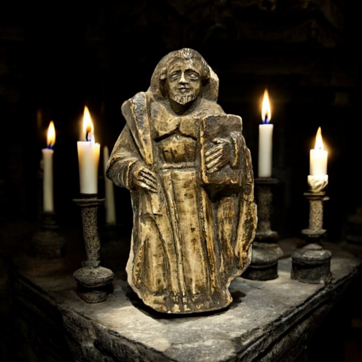 A mid 15th-century English antique Nottingham alabaster sculptural fragment depicting a Saint. 

Standing approx 5" tall.

Not on our website but available to purchase.

Interested? Contact us!

#nottinghamalabaster
#nottingham
#monastery #monastic #monasteries
#dissolution
