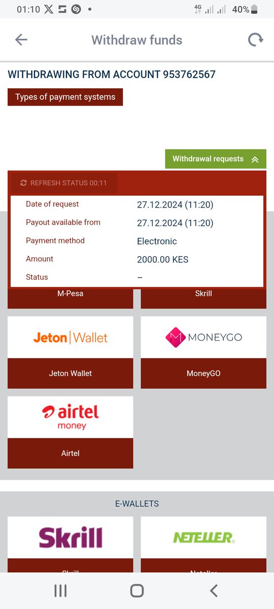 Levison_miles's tweet photo. @888Tron 
I made a withdrawal on 21st as seen below ,yet no processing has been done yet. Is this usual because we can't even reach an financial service agent.Please help  process my withdrawal.
Name : Levison Musila
Gamer ID : 953762567
Mobile number : 254702722874 https://t.co/utjgeB5qtw