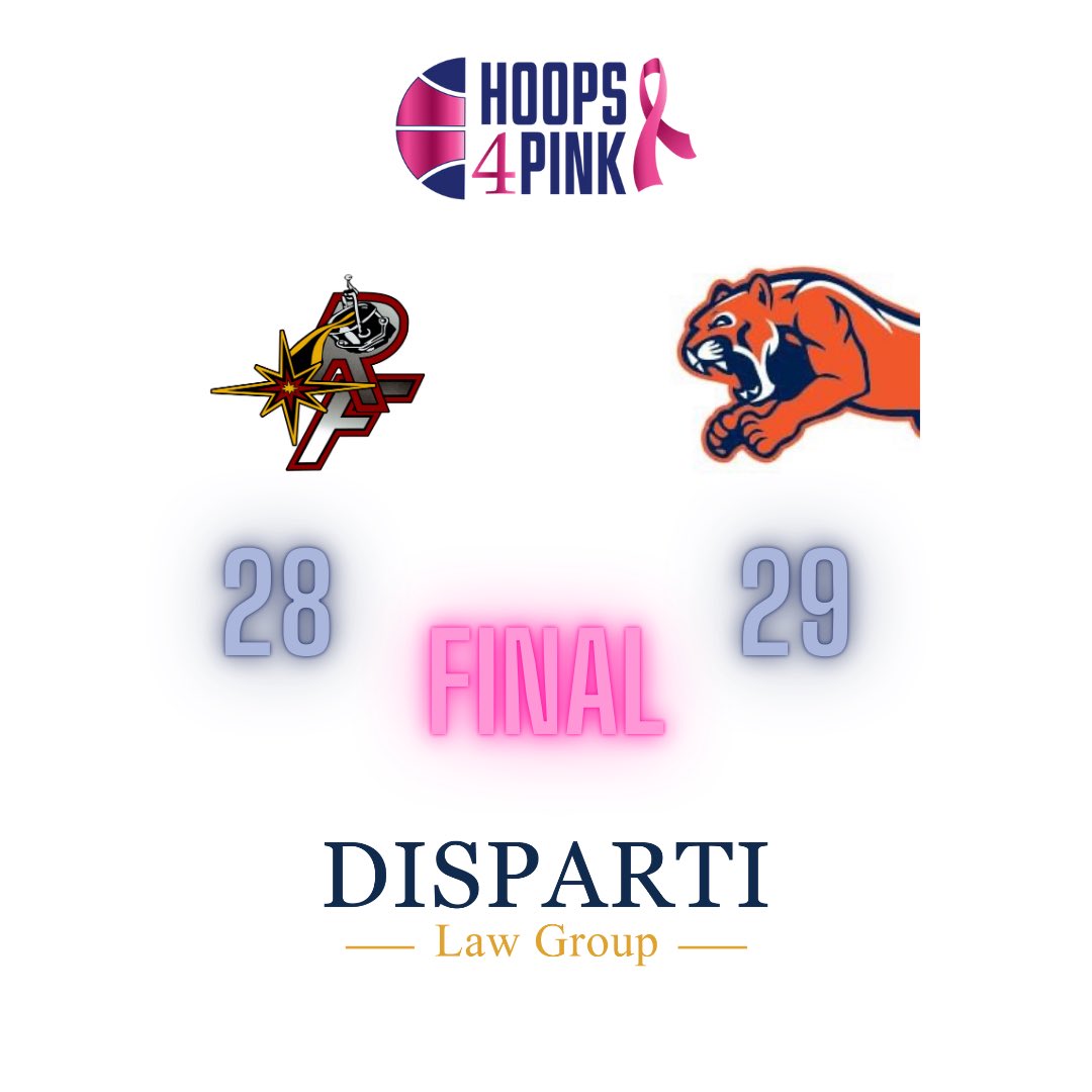 Platinum Championship Game #Hoops4Pink 
Final: River Forest 28 🔵 West Side 29