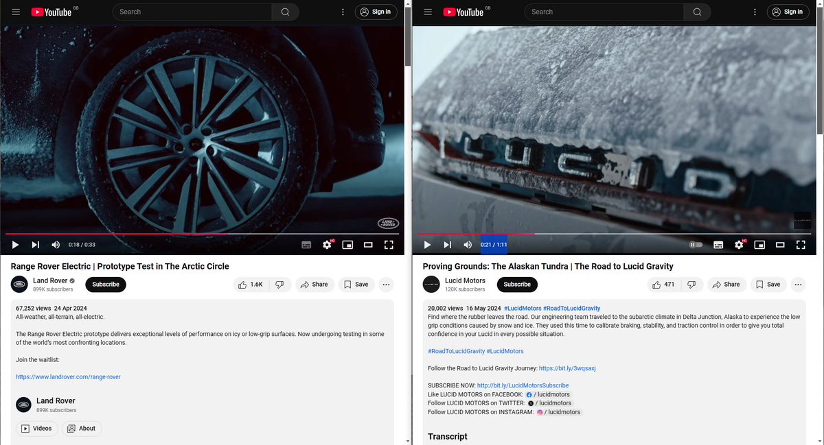 LCID_2035's tweet image. Range Rover Electric and Lucid Gravity. ⚡️

Two EV prototypes, exceptional performance on icy and low-grip surfaces. ❄️

Partnership or competition?

#LucidGravity @LucidMotors
#RangeRoverElectric @RangeRover