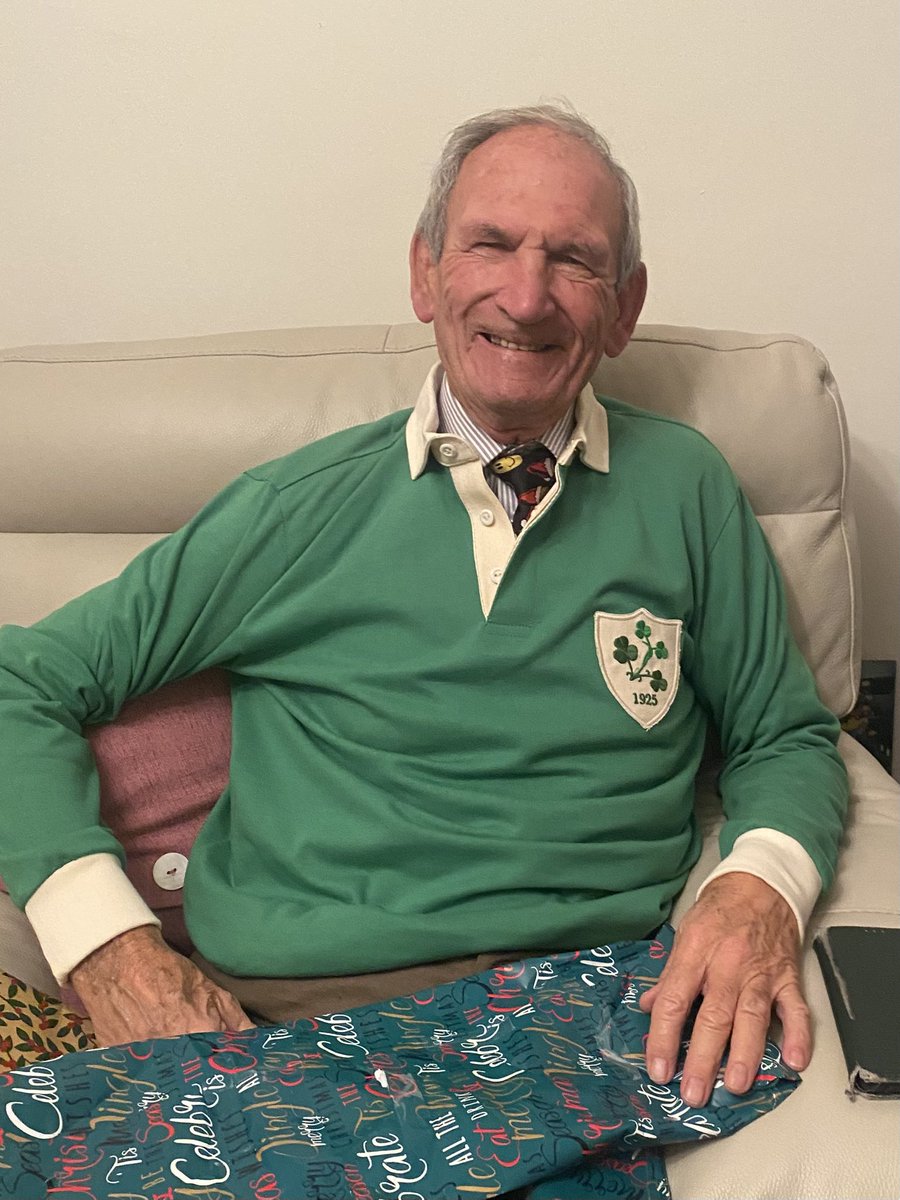 MGall8's tweet image. He waited a long time to get his official Irish shirt #legend