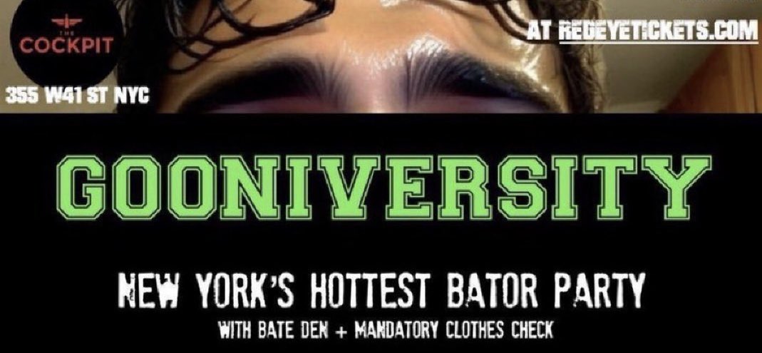 GaySexNYC (@gaysexinnyc) on Twitter photo Review of Gooniversity by <a href="/PupCeo/">Pup CEO</a>
“Some NYC parties are for only one type of gay, Gooniversity had a little bit of everyone. If you’re hesitant, GO! I’ll definitely be at the next one”.
At <a href="/thecockpitnyc/">The Cockpit</a>
Hosted by <a href="/GoonPartyNYC/">GOONIVERSITY: Get Schooled in the Goon</a> <a href="/LeatherNLaceNYC/">Leather and Lace Presents</a>
Review👉gaysexinnyc.wordpress.com/2024/12/04/you… Review of Gooniversity by <a href="/PupCeo/">Pup CEO</a>
“Some NYC parties are for only one type of gay, Gooniversity had a little bit of everyone. If you’re hesitant, GO! I’ll definitely be at the next one”.
At <a href="/thecockpitnyc/">The Cockpit</a>
Hosted by <a href="/GoonPartyNYC/">GOONIVERSITY: Get Schooled in the Goon</a> <a href="/LeatherNLaceNYC/">Leather and Lace Presents</a>
Review👉gaysexinnyc.wordpress.com/2024/12/04/you…