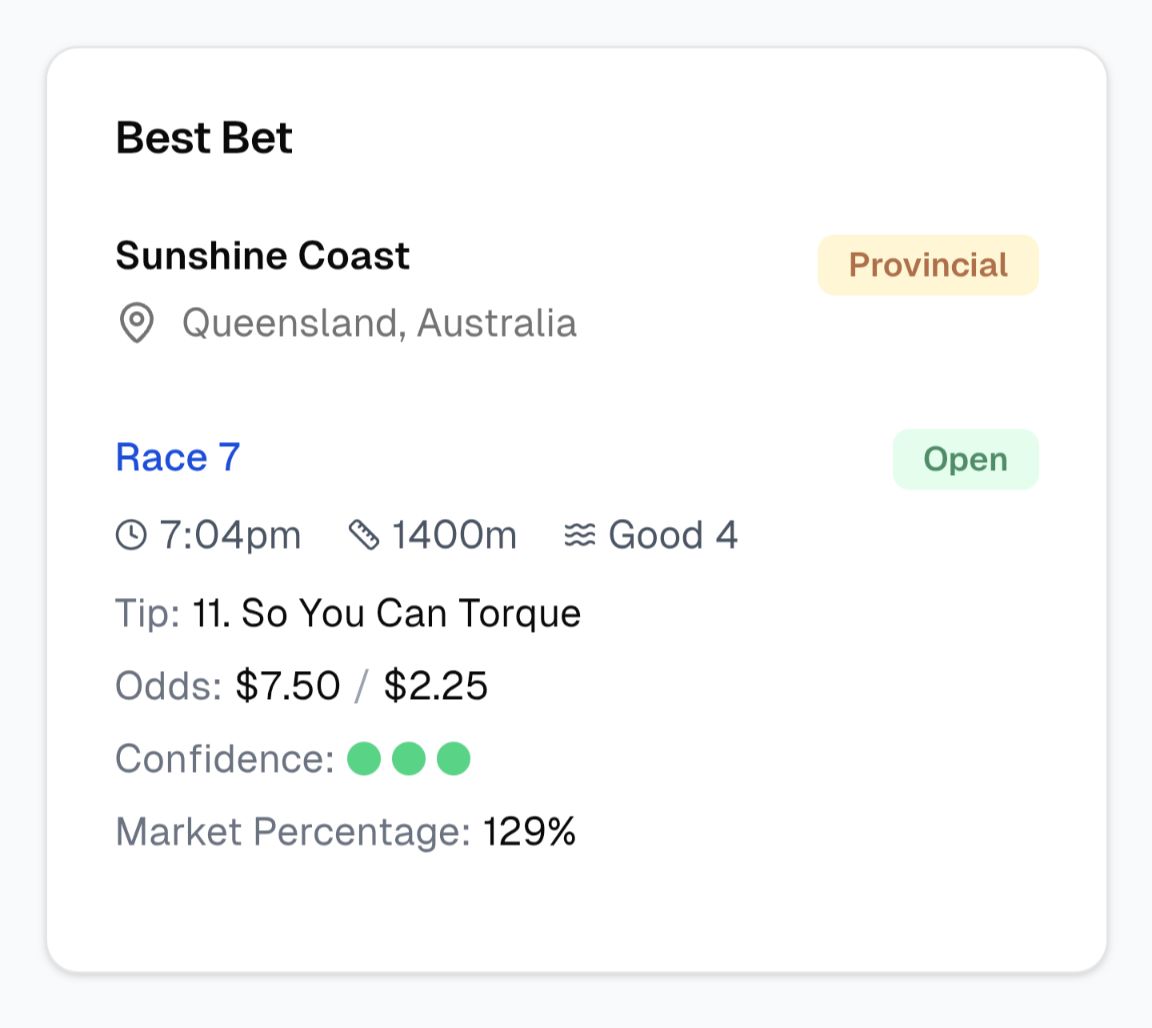 onthepuntnz's tweet photo. Best Bet - Sunday 29th Dec, 2024
Sunshine Coast
Race 7
Tip: 11. So You Can Torque
Odds: $7.50 / $2.25 

View all of today's tips:
https://t.co/VpSYc5litt 

View results:
https://t.co/xMqu4GORkc 

#HKRacing #AusRacing #NZRacing #RacingTips #AIPowered #HorseRacing https://t.co/WQrkHhoUxq