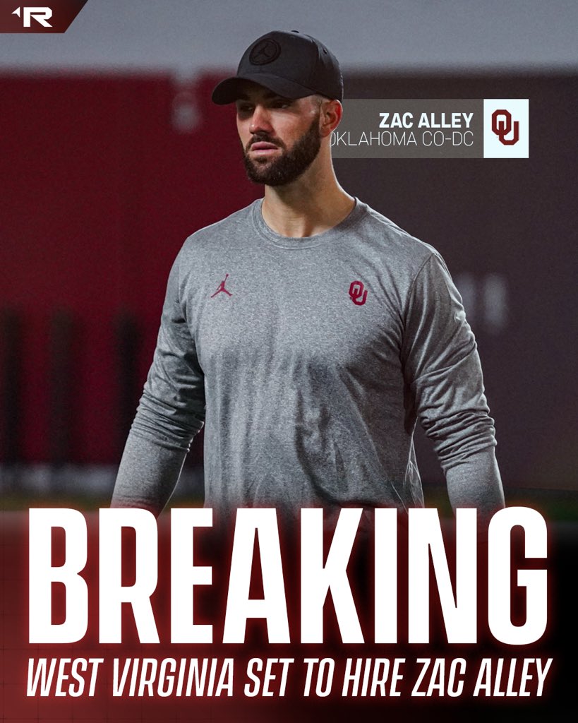 OUInsider (@ouinsider) on Twitter photo As <a href="/PeteThamel/">Pete Thamel</a> first reported, the #Sooners are losing defensive coordinator Zac Alley to West Virginia. As <a href="/PeteThamel/">Pete Thamel</a> first reported, the #Sooners are losing defensive coordinator Zac Alley to West Virginia.