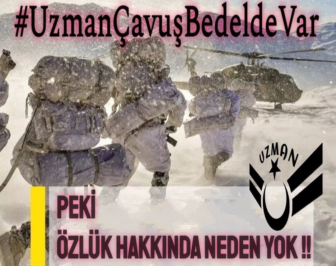 Uzman Çavuş lara kadro helaldir
Mecburidir.
Herkes adına milli ve manevi sorumluluktur.
Bedeli canıyla ödeyen kanıyla ödeyen nice fedakarlıkları sahneleyen kahramanların sözleşmeli olması ayıptır
Mutlaka telafi ve tamir edilmelidir.

3269 Sayılı Kanunun miadı dolmuştur TBMM kendi