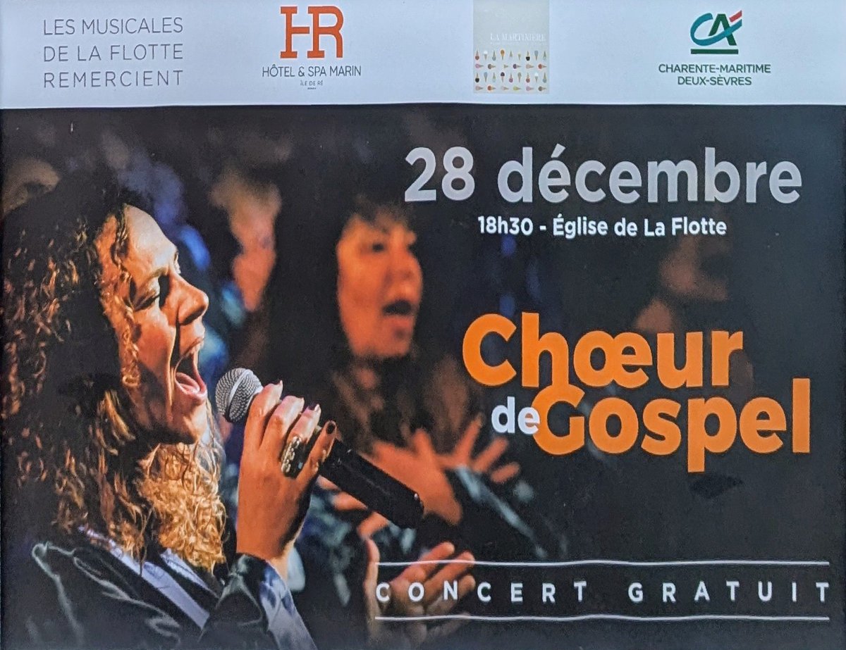 jcbeduneau's tweet photo. Concert de Coeur de Gospel a La Flotte dans le cadre de "Les Musicales de La Flotte". 28/12/2024 #LaFlotte #IleDeRe #Gospel https://t.co/6RybpGxrjF