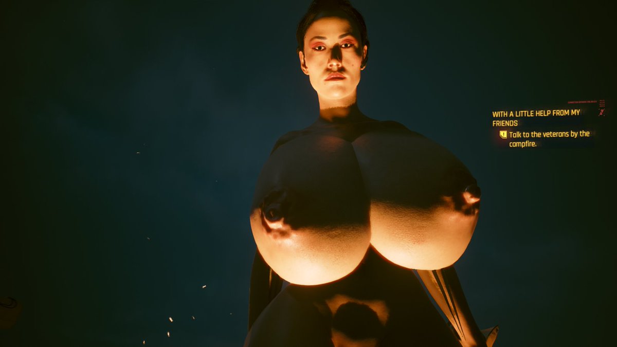 ShrimpPasta2's tweet photo. These Cyberpunk 2077 mods are kinda booby. N-no, I meant mommy, no I meant spooky 🤪🤣 https://t.co/4g380qXNvF