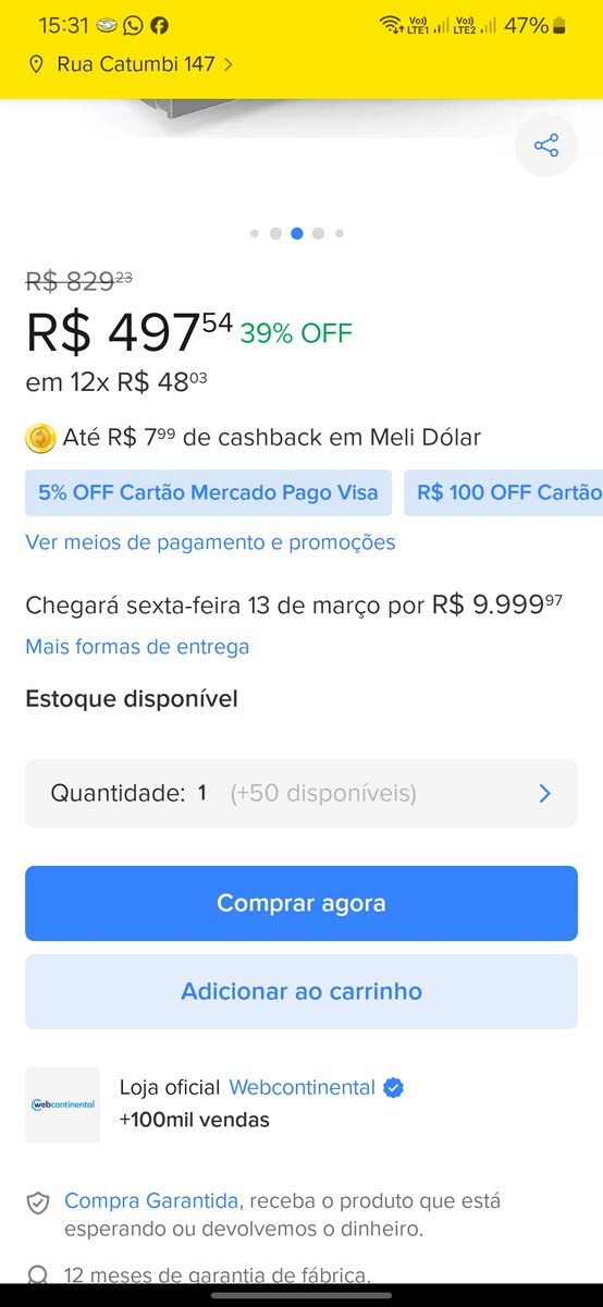 Que frete é esse <a href="/MercadoLivre/">Mercado Livre Brasil</a>   !!