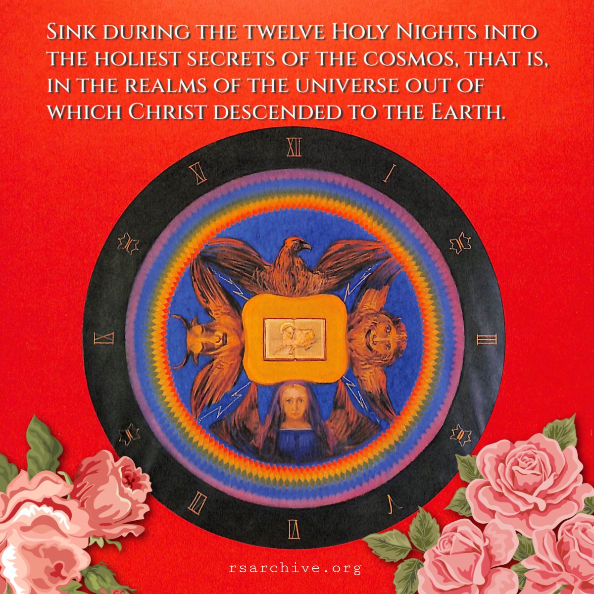 SteinerLibrary's tweet photo. 𝐓𝐡𝐞 𝐓𝐰𝐞𝐥𝐯𝐞 𝐇𝐨𝐥𝐲 𝐍𝐢𝐠𝐡𝐭𝐬
Read more: Rudolf Steiner, Festivals of the Seasons, Lecture 8. Christmas: A Festival of Inspiration, 21 December 1911 #anthroposophy #rudolfsteiner   #Christmas #holynights #epiphany
https://t.co/BRIOWCg6Tm https://t.co/auJl35Uc5a