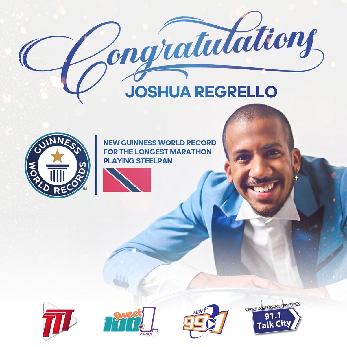 tttliveonline's tweet photo. Congratulations to our very own @joshuaregrello for setting a World Record for the longest marathon playing the steelpan!🎉

TTT Limited celebrates this remarkable achievement that brings global recognition to our national instrument and the talent of our people 🇹🇹 🌎 https://t.co/4w9HTlN1JW
