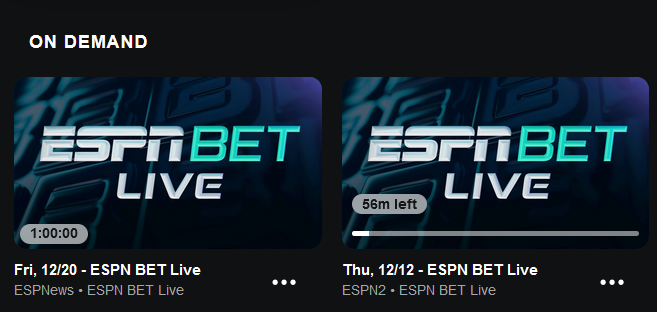 jonesygreg423's tweet photo. @JoeFortenbaugh ESPN Watch hasn't posted On-Demand episodes of ESPN Bet Live since Dec 20.  I need my daily best bets! https://t.co/mkUjDYhhpg