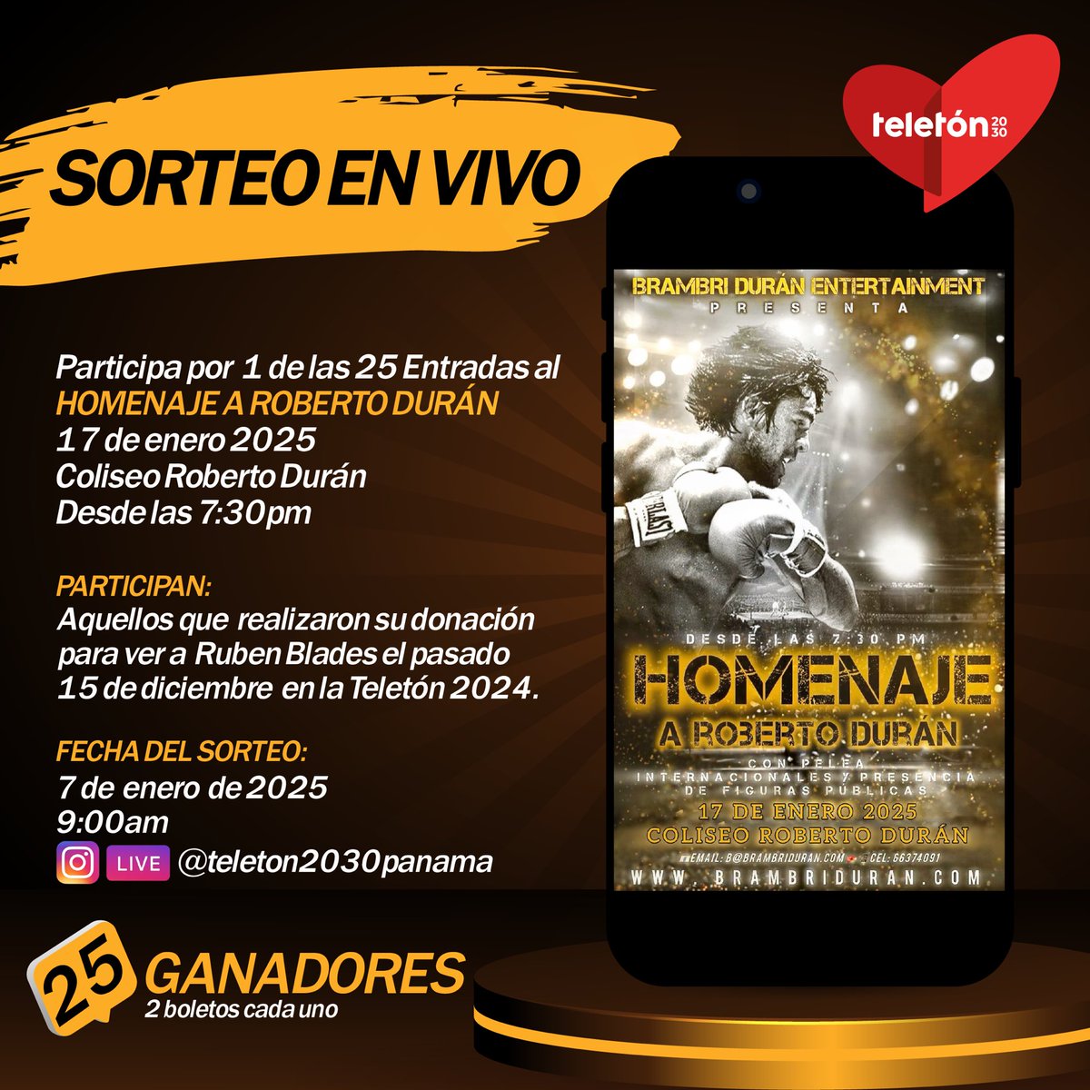 🥊 Un homenaje que no te puedes perder y tú podrías estar allí.

¿Donaste para ver a Rubén Blades en la Teletón 2024? Entonces ya estás participando. ¡Nos vemos en el Live a las 9:00am! ⏰💥

#DarEsElPrimerPaso
#UnidosCambiamosVidas
#Teleton2024
#TeletonEnAccion