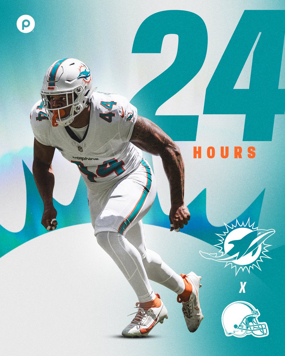 MiamiDolphins's tweet photo. #MIAvsCLE kicks off in 2️⃣4️⃣ hours https://t.co/z5RYwZhpjj