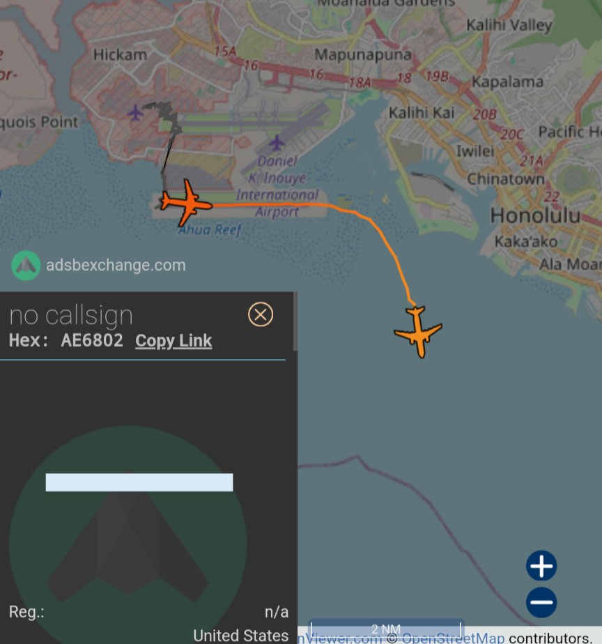 SR_Planespotter's tweet photo. 017 #AE678B and 567 #AE6802 just departed Hawaii. https://t.co/WV1FLPrkTs