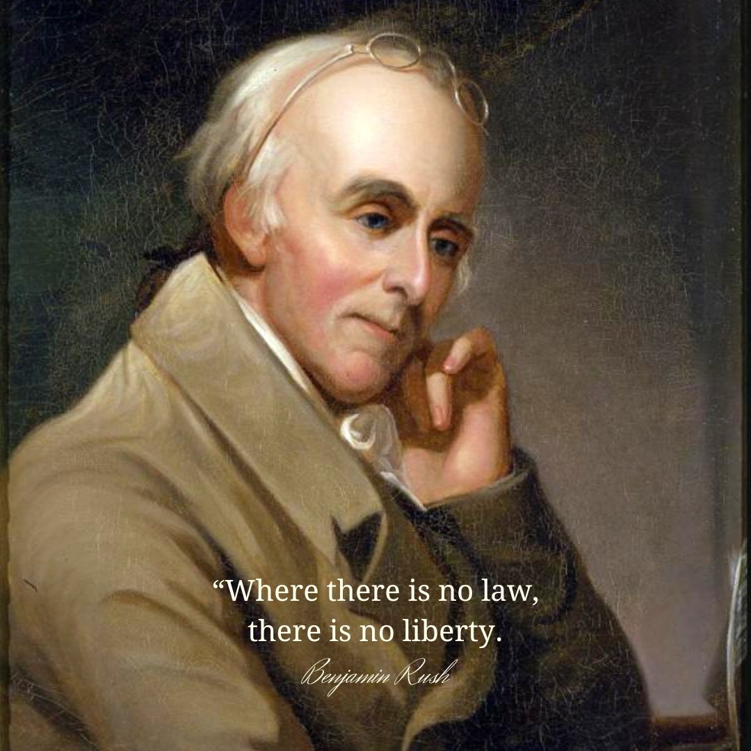 kingstonecomics's tweet photo. Benjamin Rush: "Where there is no law, there is no liberty."
#quotes #benjaminrush #liberty https://t.co/Ryu7onaJe5