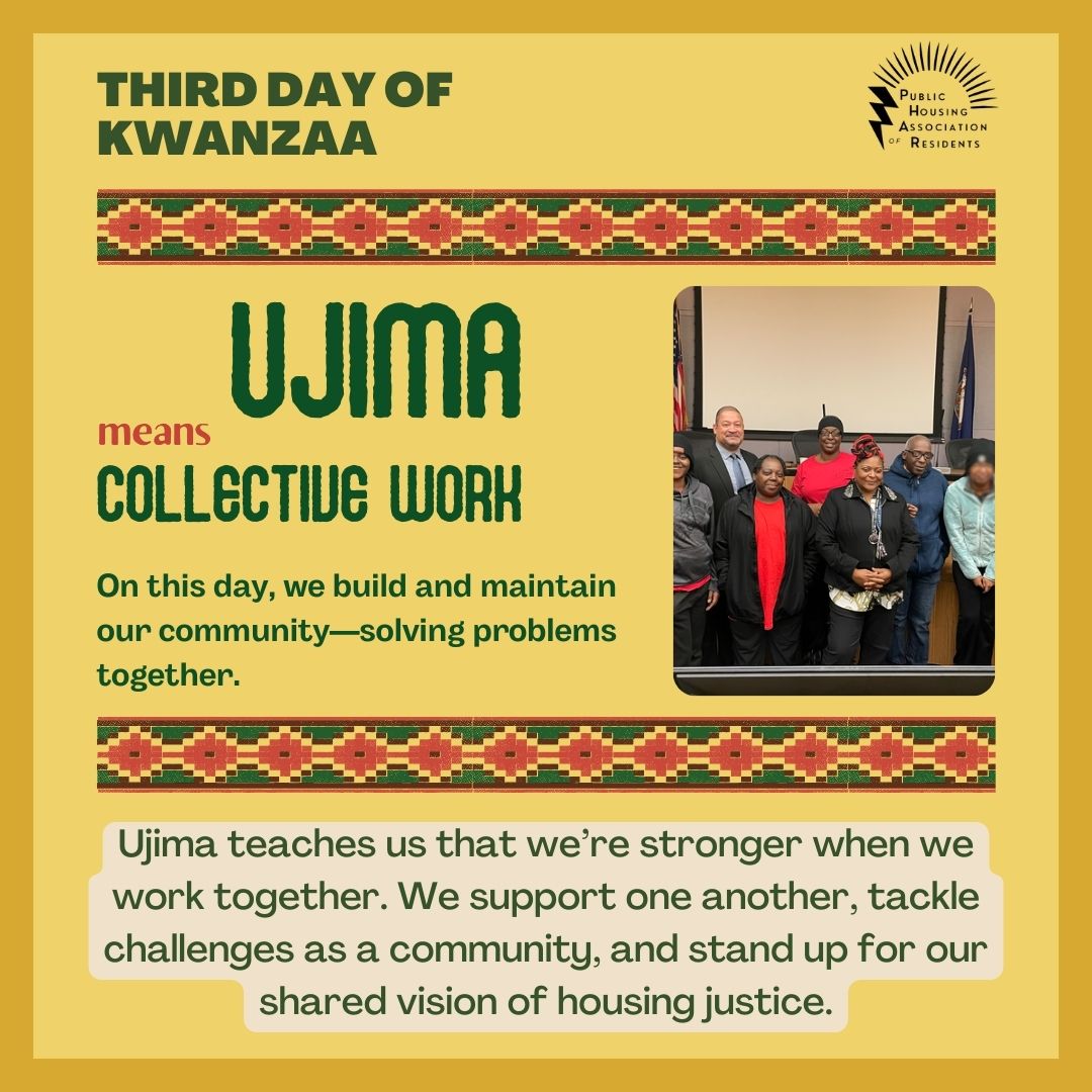 PHAR's community organizing efforts are rooted in Ujima and the collective power of residents working together to improve their living conditions, hold systems accountable, and support each other 🤝