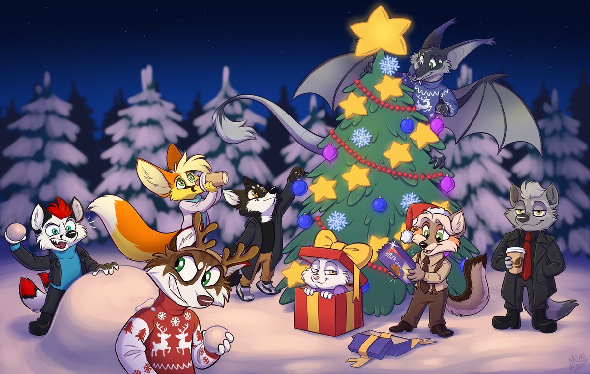 TheMimiFox's tweet photo. Comm for Redrih_Mark and his friends🎄 https://t.co/dNRlHL6S8z