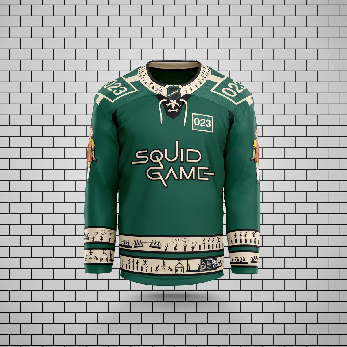 KB23DESIGNZ's tweet photo. Squid Game inspired hockey jerseys go live on the site in 45 minutes!!!

Don’t sleep!

https://t.co/cnSyHpUBcX https://t.co/wowdnPQsm2