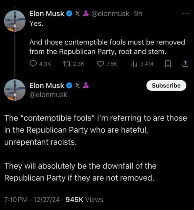 YourAnonCentral's tweet photo. Musk, the foreign oligarch billionaire, has declared war on MAGA https://t.co/gZSEqJ962N